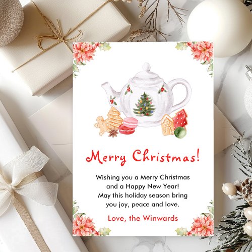 Holiday Christmas Tea Red Merry Christmas