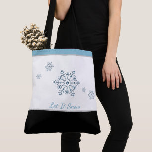 Holiday Christmas Tote Bag Let It Snow