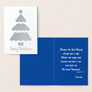 Holiday Christmas Tree Bible Verse Foil Card
