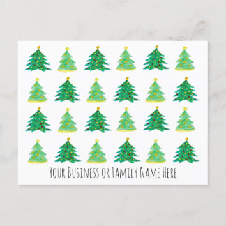 Holiday Christmas Tree Branded Business Promotion Postcard