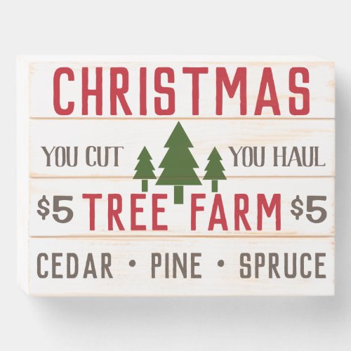 Holiday Christmas Tree Farm Wooden Sign