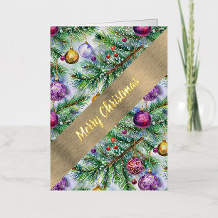 Holiday Christmas Tree Foil Greeting Card