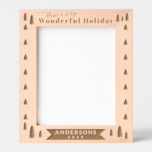 Holiday Christmas Tree Laser Etched Picture Frame