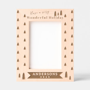 Holiday Christmas Tree Laser Etched Picture Frame Engraved Frames