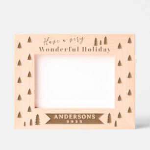 Holiday Christmas Tree Laser Etched Picture Frame Engraved Frames
