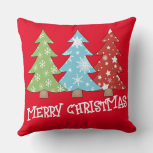 Holiday Christmas Tree Minimalist Xmas Christmas Throw Pillow