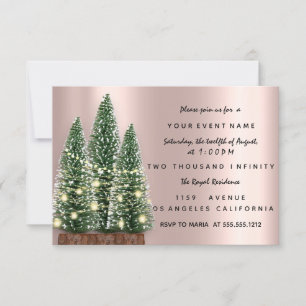 Holiday Christmas Tree Party Rose Dinner Invitation