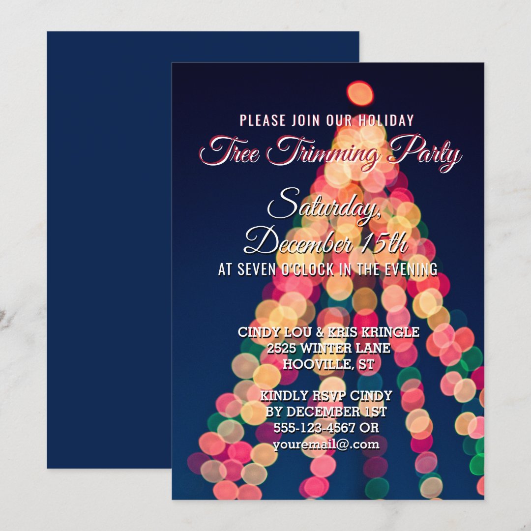 Holiday Christmas Tree Trimming Party Invitation Zazzle