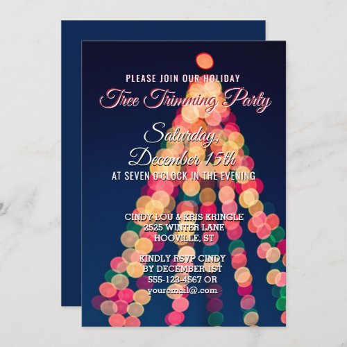 Holiday Christmas Tree Trimming Party Invitation