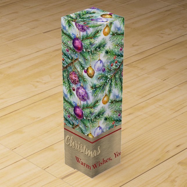 Holiday Christmas Tree Wine Box (Front)