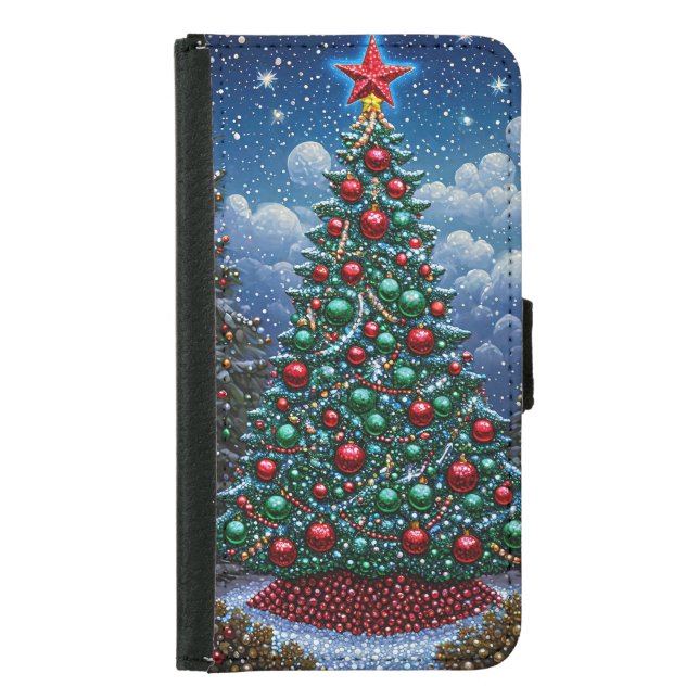 Holiday Christmas Tree Winter Design Samsung Galaxy Wallet Case (Front)