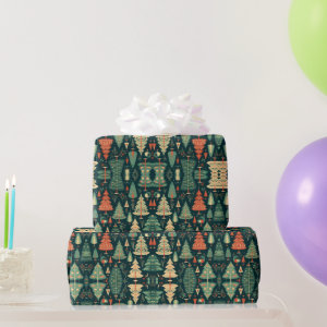 Holiday christmas trees wrapping paper