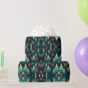 Holiday christmas trees wrapping paper