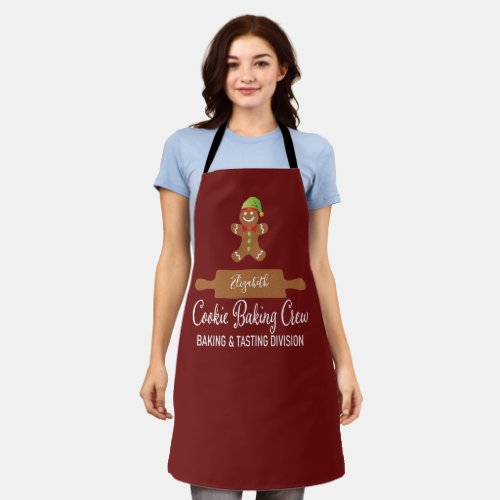 Holiday Christmas Typography Gingerbread Baking Apron