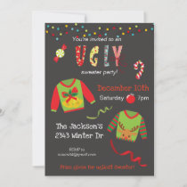 Holiday Christmas Ugly Sweater Customize Invitation