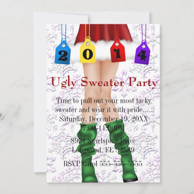Holiday/Christmas Ugly Sweater Party Invitation (Front)