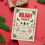 Holiday Christmas Winter Party Invitation<br><div class="desc">Holiday Christmas Chalk Chalkboard Winter Party Candy Cane Tree Deer Typography Invitation</div>