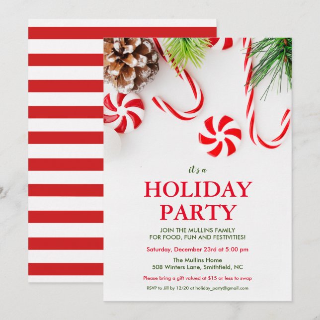 Holiday Christmas Winter Party Invitation (Front/Back)