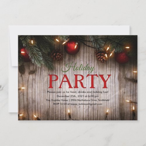 Holiday Christmas Winter Party Lights Invitation