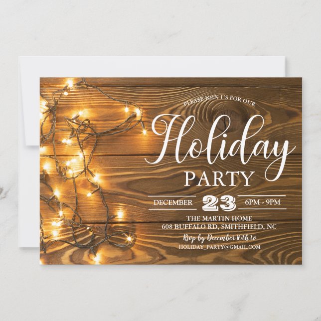 Holiday Christmas Winter Party Lights Invitation (Front)