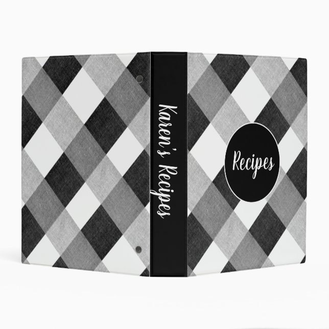 Holiday Christmas winter plaid recipes custom Mini Binder (Background)
