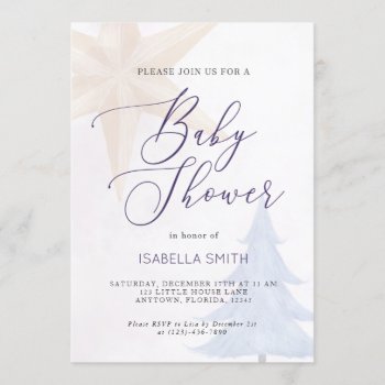 Holiday Christmas Winter Themed Baby Shower Invitation by SunflowerDesigns at Zazzle