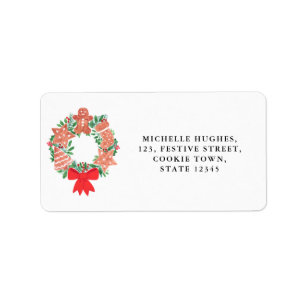 Holiday Christmas Wreath Return Address Label