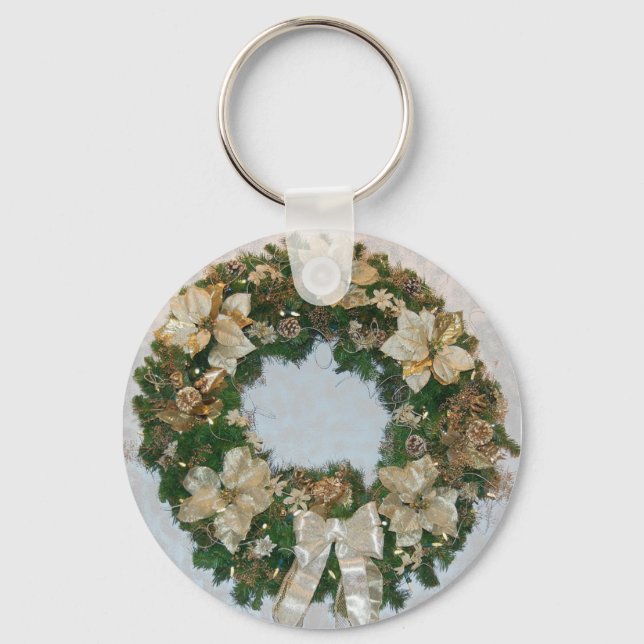 Holiday ChristmasWreath Keychain (Front)