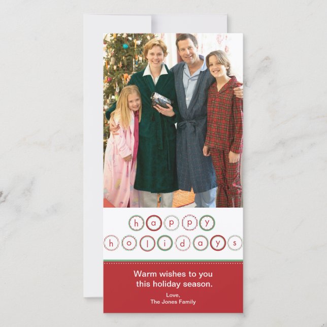 Holiday Circle Banner - Red & Green Card (Front)
