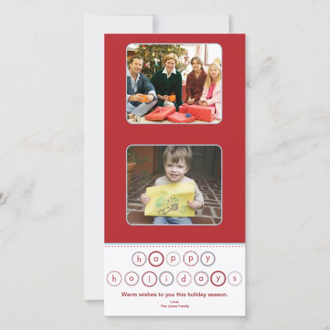 Holiday Circle Banner Squares - Red Card (Front)