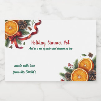 Holiday Citrus Simmer Pot Scents Food Label