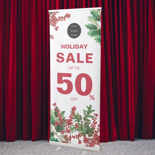Holiday Clearance Christmas Sale Business Logo Retractable Banner
