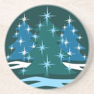 Holiday Coaster Blue Festive Christmas Tree Gift