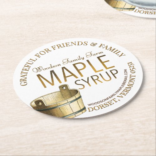 Holiday Coaster Maple Syrup Gift Thanksgiving
