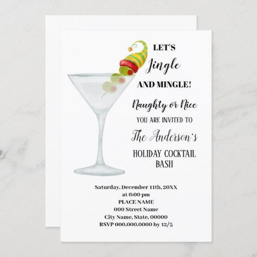 Holiday Cocktail Bash Annual Christmas Party Invitation