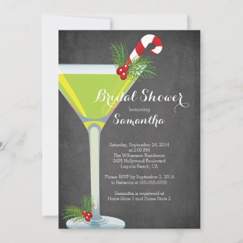 Holiday Cocktail Bridal Shower Invitation