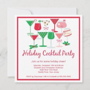 Holiday Cocktail Christmas Party Invitation by celebrateitholidays at Zazzle