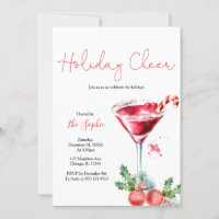 Holiday Cocktail Holiday Cheer Christmas Party Invitation