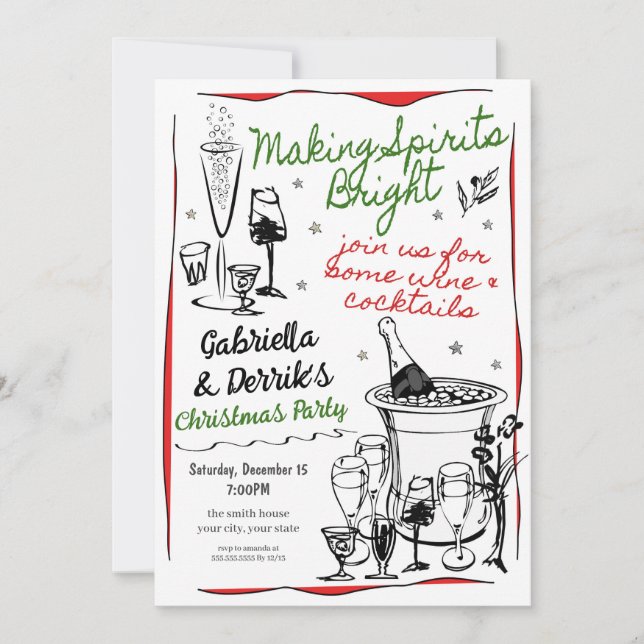 Holiday Cocktail Party  Invitation (Front)