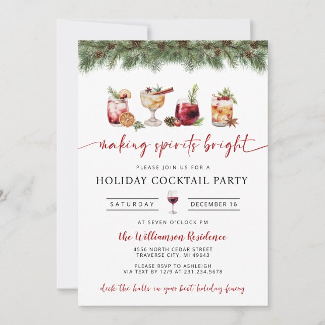 Holiday Cocktail Party Invitation (Front)