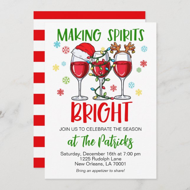 Holiday Cocktail Party Invitation (Front/Back)