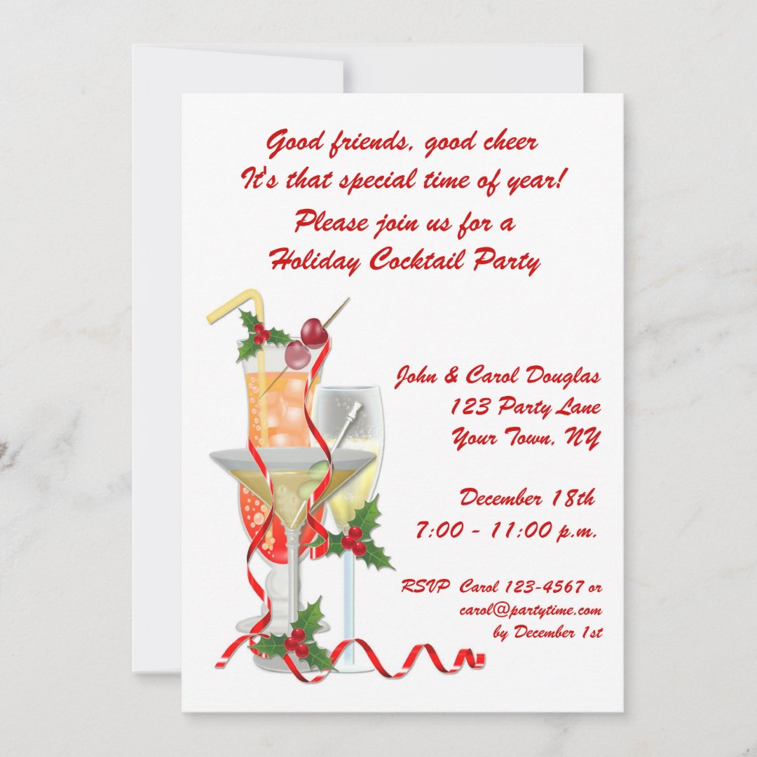 Holiday Cocktail Party Invitation Zazzle 8679