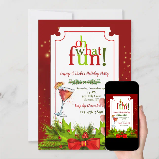 Holiday Cocktail Party Invitations Zazzle