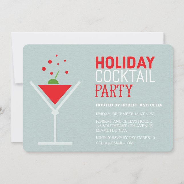 Holiday Cocktail party invitations (Front)