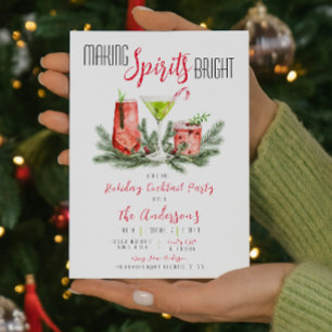 Holiday Cocktail Party Making Spirits Bright Invitation
