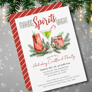 Holiday Cocktail Party Making Spirits Bright Invitation