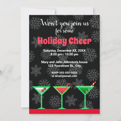 Holiday Cocktail Party Martini Invitation