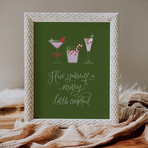 Holiday Cocktail Party Sign Christmas Bar Poster