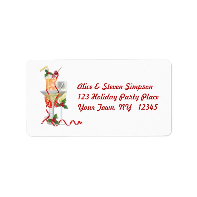 Holiday Cocktails Address Label (Front)