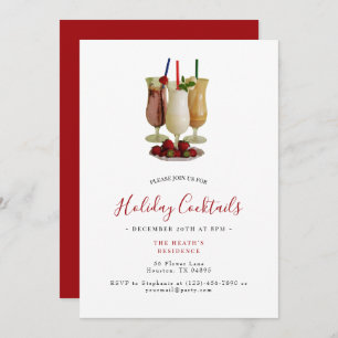Holiday Cocktails Christmas Party Invitation